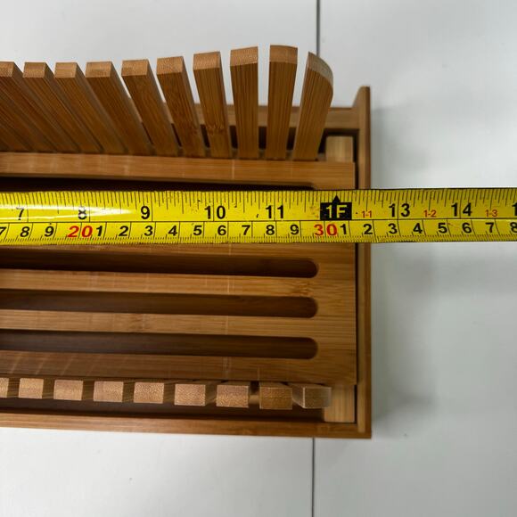 Bamboo Bread Slicer With Crumb Catcher Tray Folds for Easy Storage by Bambrusi - Picture 6 of 9